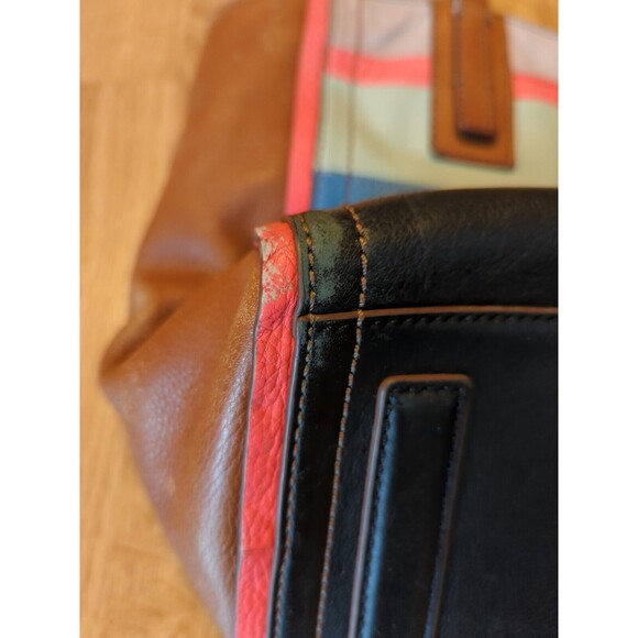 Fossil Emma Tote Shoulder Bag Multicolor Patchwork Leather Large - Picture 2 of 14